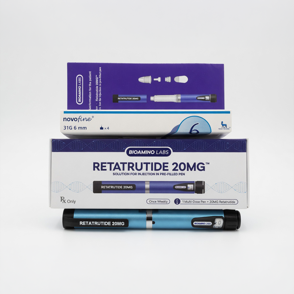 Retatrutide 20mg fogyókúrás toll Bioamino Labs előretöltött injekciós toll eredeti csomagolásban